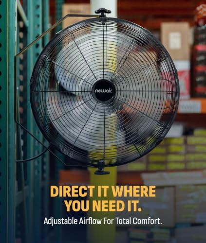 NewAir 18" Wall Mount Fan, Heavy Duty Industrial Shop and Garage Fan