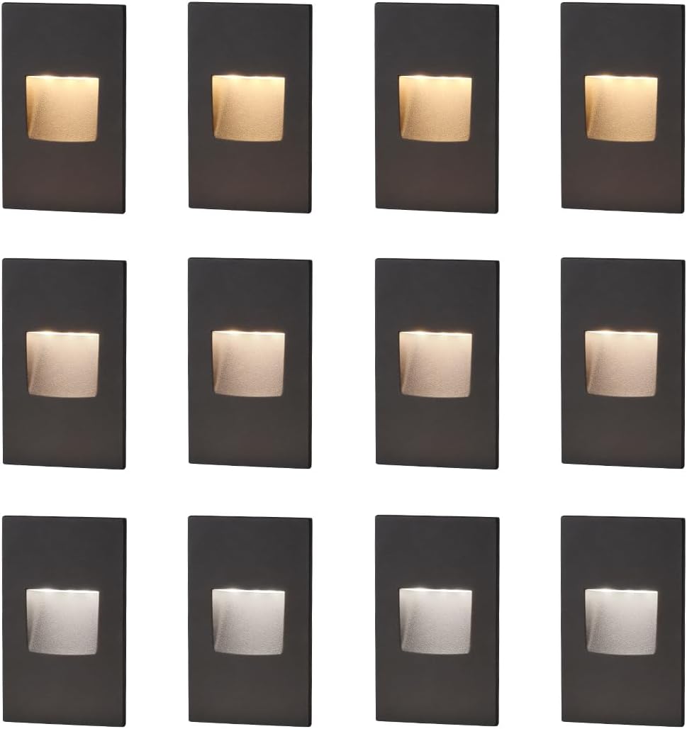 kadision 120V Vertical LED Step Lights, 3000K/4000K/5000K, 12-Pack