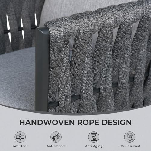 Grand patio Swivel Dining Chairs Set of 2, Rope Patio Outdoor Chairs with Cus...