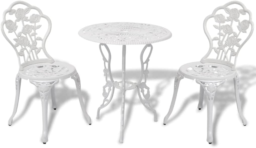 vidaXL Patio Bistro Table and Chair 3 Piece, Garden Table and Chair for Backy...