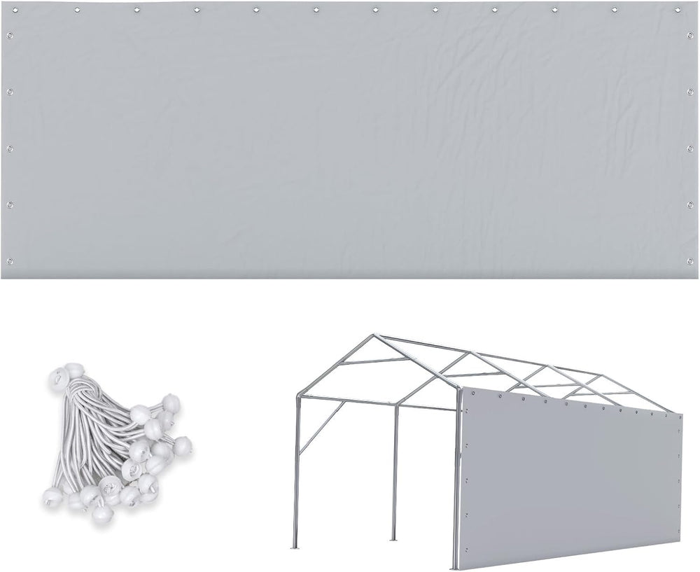 Quictent 20 ft Long Carport Replacement Sidewall with Bungee Balls
