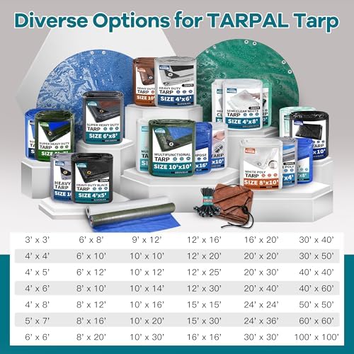 TARPAL tarp 8x12 Feet Super Heavy Duty Tarps Cover 20mil,Grey/Brown tarp