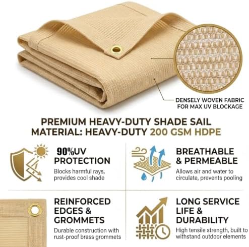90% Sun Shade Cloth 10x30FT Heavy Duty Shade Cover Grommets
