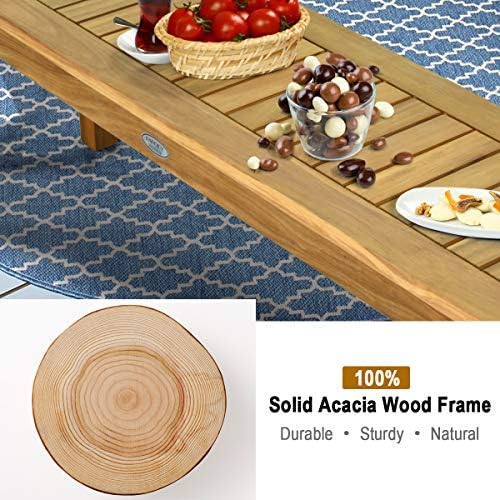 Tangkula 52 Inches Acacia Wood Outdoor Bench for Dining Room, Entryway, Pools...