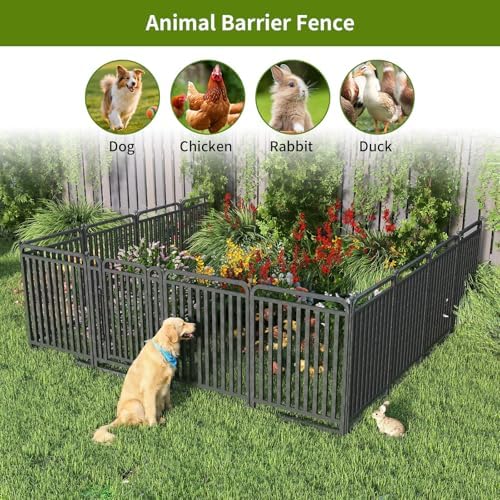 Heavy Duty Garden Fence Animal Barrier, 40" H x 27" L Rust Resistan...