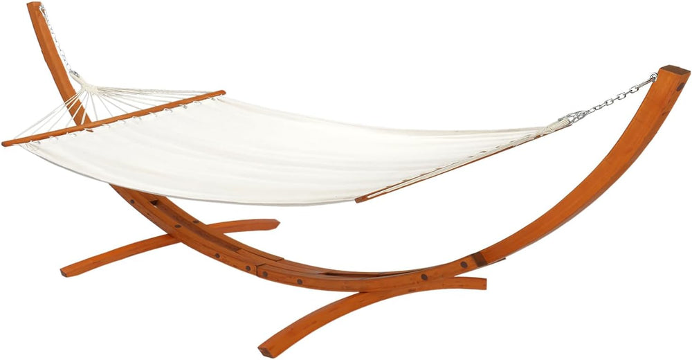 OnCloud Double Hammock Wood Arc Stand, Wooden Hammock W/Stand, Classic Natura...