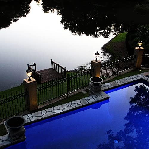 Gama Sonic Outdoor Solar Post Light with Pier Base, Brushed Bronze Finish Alu...