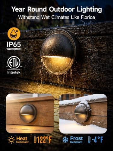 Gardenreet Solid Brass Deck Light, 12V, Bronze, Bulb Not Included, 1 Pack