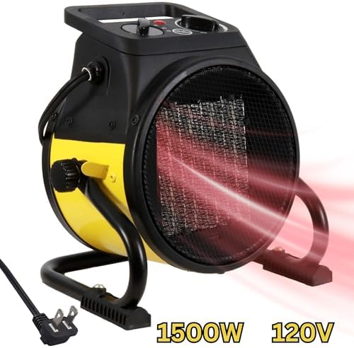 Dura Heat EUH1465 Electric Forced Air Heater with Pivoting Base 5,120 BTU, Ye...