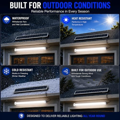 Solar Shed Light Waterproof,Solar Shop Light with Motion Sensor & Remote