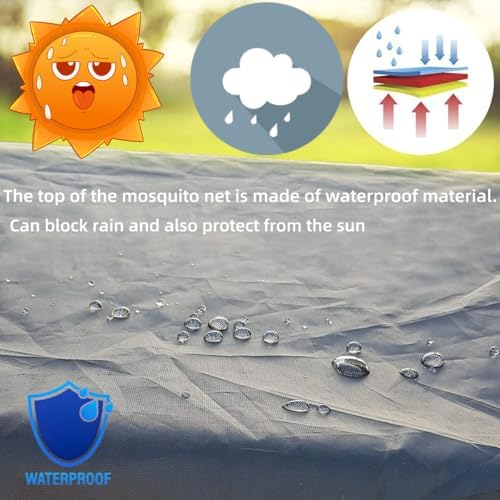 6.7X6.7X4.1FT Outdoor Mosquito Netting for Swing/Patio, Three-Person Large Si...