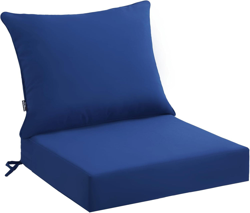PatioGlow Outdoor Seat Cushion Set 22 x 22 x 4 Inch, Waterproof & Fade Re...
