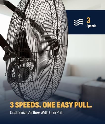 NewAir 18" Wall Mount Fan, Heavy Duty Industrial Shop and Garage Fan