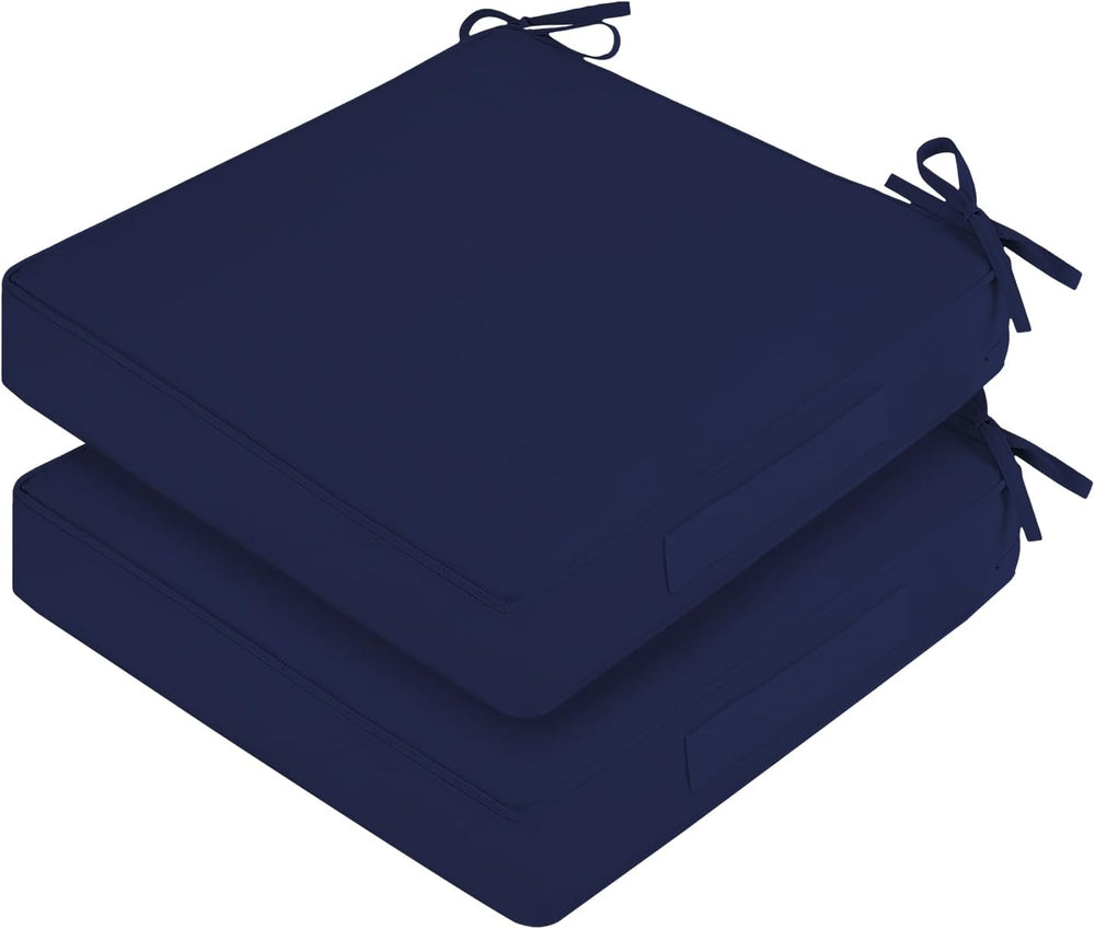 Outdoor Chair Cushions, Removable Covers, Navy, 24 x 24