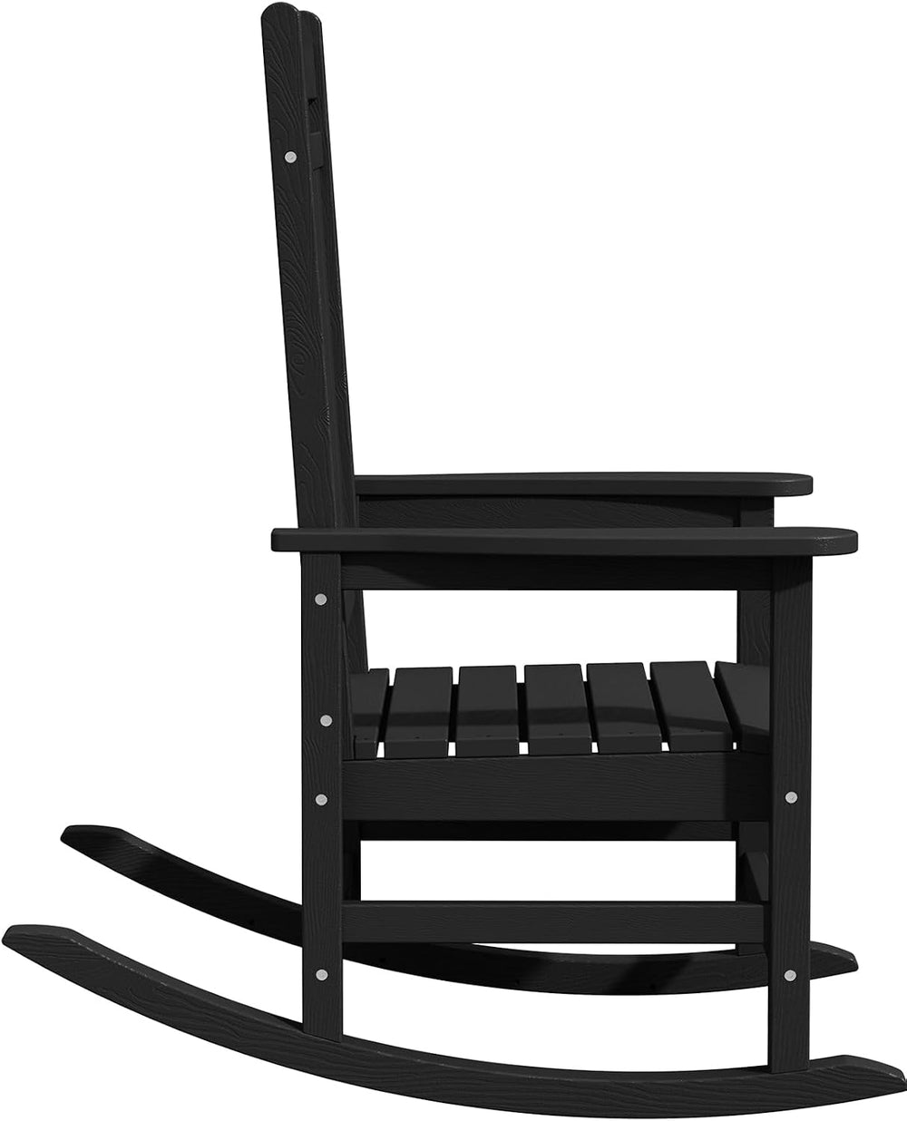 KINGYES Oversized Outdoor Rocking Chair for Adults, Porch Rockers, Black