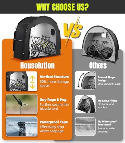 Housolution Bike Storage Tent Shed for 3Bikes, Outdoor Portable Bike Cover