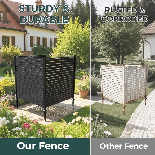 3 Panels Outdoor Air Conditioner Fence, 48" W X 51" H No-Dig Outdoo...