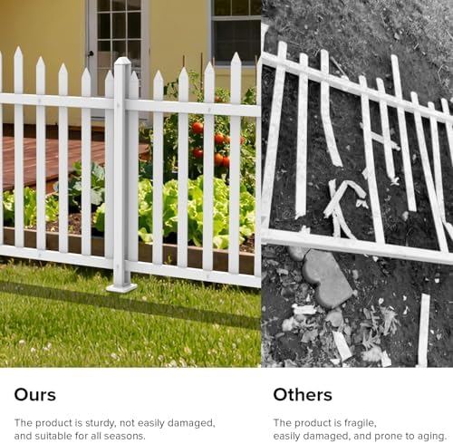 1 Set Vinyl Picket Fence Panels White 84''Wx36''H PVC Decorat...