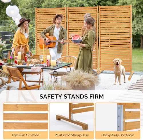 VINGLI 74" x 36" Wooden Privacy Fence for Trash Can, Air Conditione...