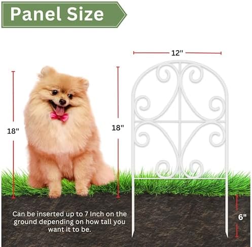 ShopLaLa Decorative Garden Fence (25 Panels) 12x24in Animal Barrier for Dog