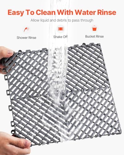VEVOR Interlocking Drainage Mat, 12” x 12” Modular Interlocking Cushion, 40 P...
