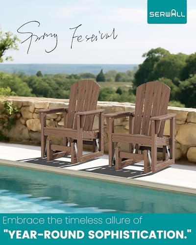SERWALL HDPE Outdoor Glider, All-Weather Patio Glider Rocker