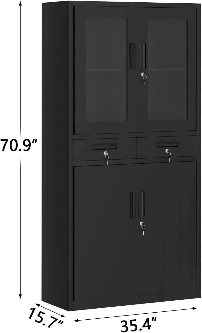 GarveeHome Metal Storage Cabinet with Lock Garage Storage Cabinet