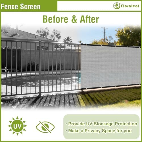 6'x40' Privacy Screen Fence Heavy Duty Fence Panels, Light Gray