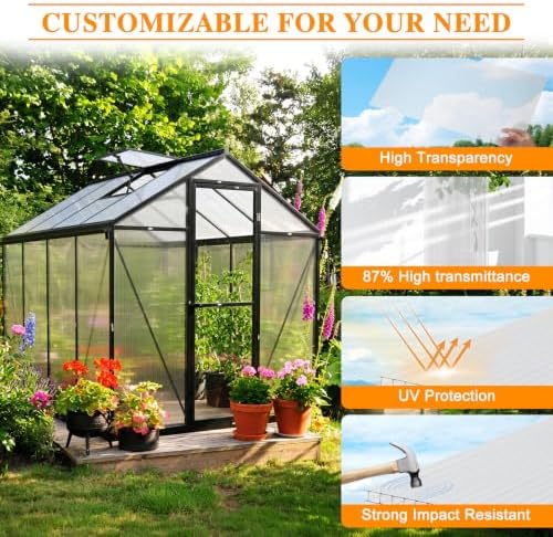 BPS 6Pcs 24'' (W) x 48'' (L) x 0.2'' Polycarbonate Pa...