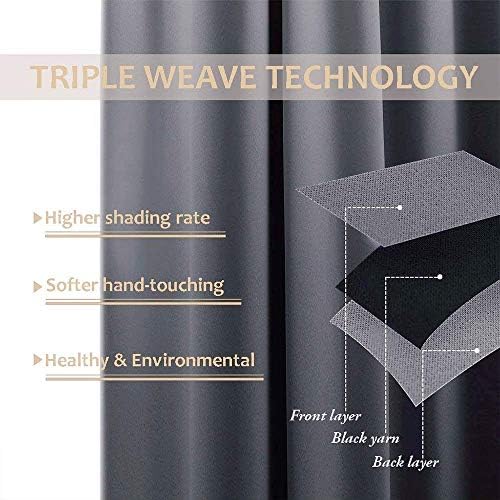 NICETOWN 2 Panels Grey Blackout Outdoor Curtains for Patio Waterproof 84"...