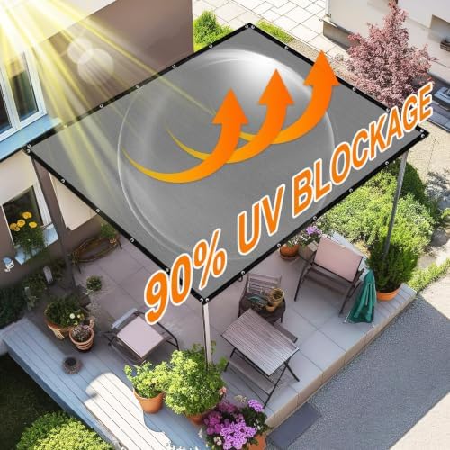 Artpuch Pergola Shade Cover with Grommets 8x10 FT 90% UV Block Outdoor Sun Sh...