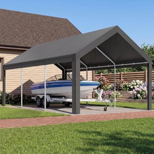 Shintenchi 12x20 FT Heavy-Duty Design Carport,Portable Garage Canopy,Carport ...