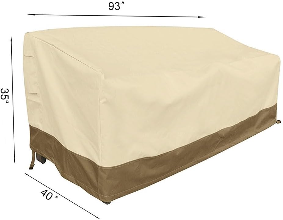 Rutile Heavy Duty Patio Sofa Cover, 100% Waterproof 3-Seater Outdoor Deep Lou...