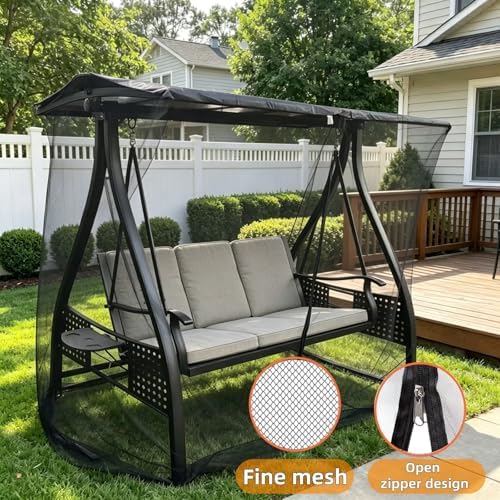 6.7X6.7X4.1FT Outdoor Mosquito Netting for Swing/Patio, Three-Person Large Si...