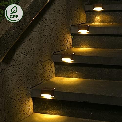 SOLPEX Solar Deck Lights Outdoor 24 Pack,Step Light Waterproof,Warm White