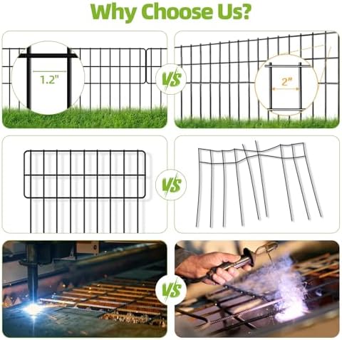 30Panels Garden Fence Animal Barrier, 13in(H) x 30ft(L) No Dig Fence for Dogs...