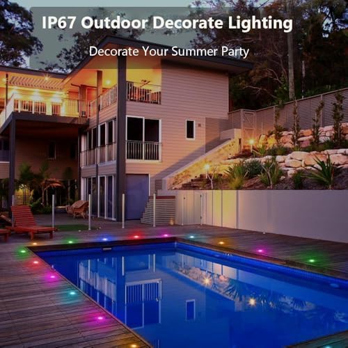 Sumaote LED Deck Lights Kit, 30 Pack 1.22" WiFi Smart RGBW+IC Multicolor
