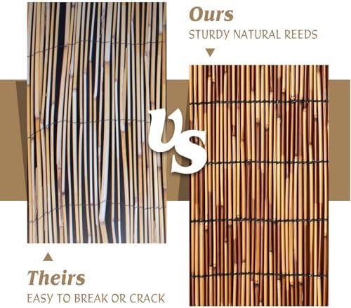 Natural Reed Fencing Roll 6FTx16.4FT Privacy Screen for Patio, Brown 1 Pack