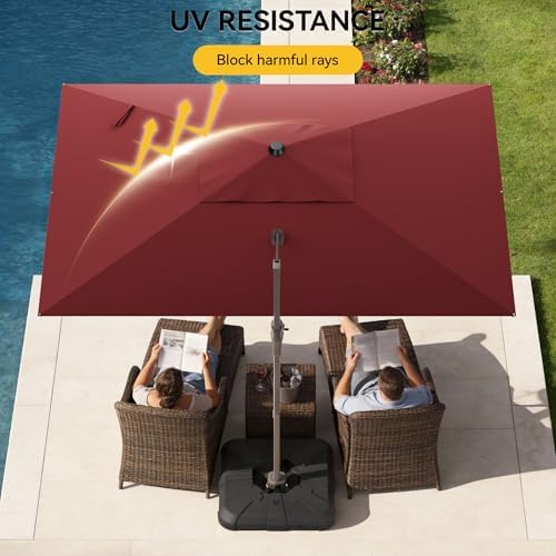 9x12 FT Cantilever Patio Umbrella, Large Rectangular Offset Outdoor Umbrella ...
