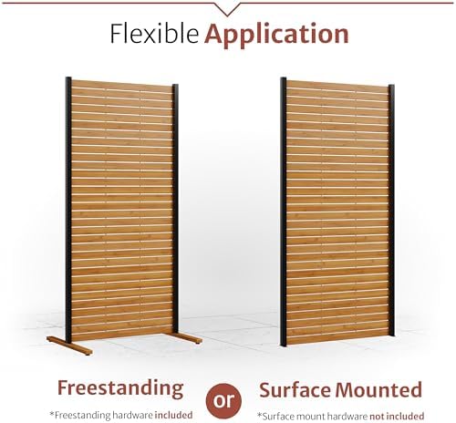 Enclo Easy Assembly Freestanding/Surface Mounted Privacy Screen, Hardwood