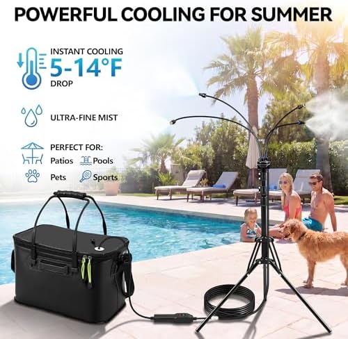 Portable Misting System, 20L Bucket Stand Mister with 5.2FT Adjust Height