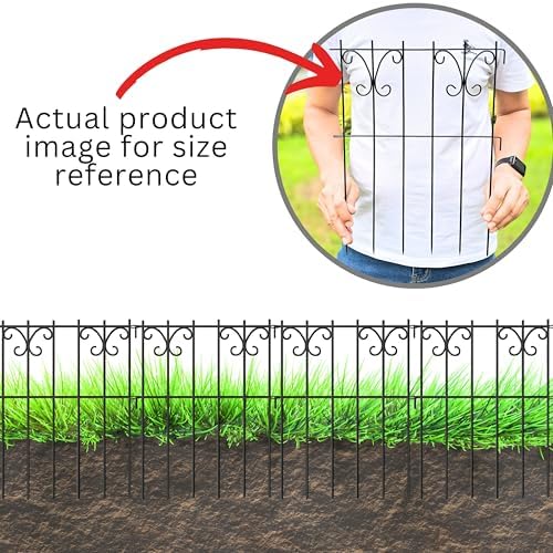 ShopLaLa Garden Fence Animal Barrier (10 Panels) 12x16.5in Black Dog Fences