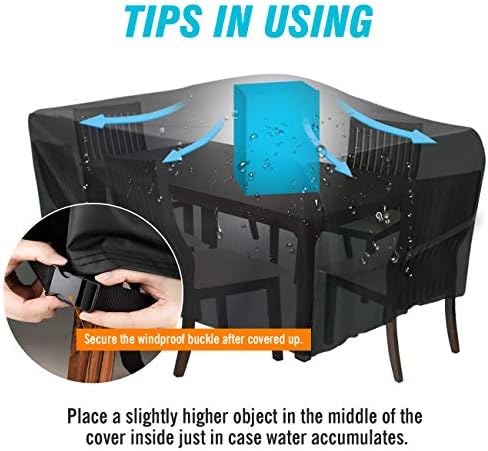 Velway Patio Furniture Cover Outdoor, Waterproof Rectangular Patio Table Chai...