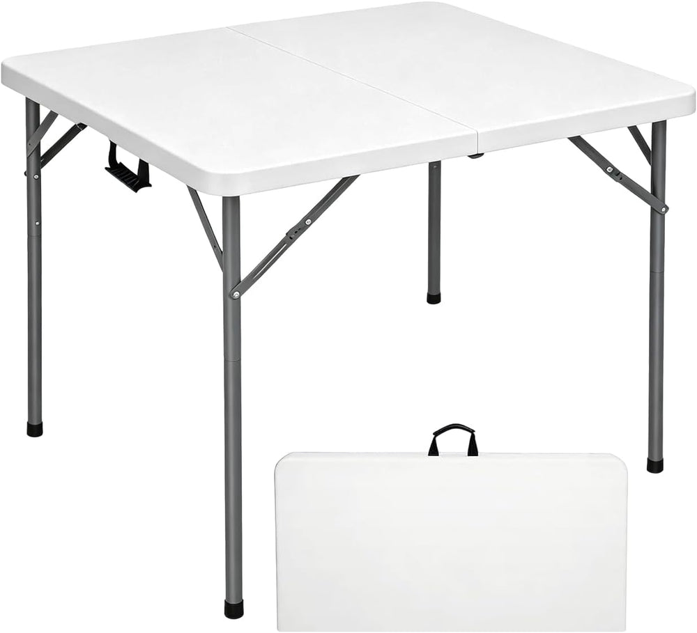 Lakhow 34" Square Folding Card Table, Fold in Half Heavy Duty Portable T...