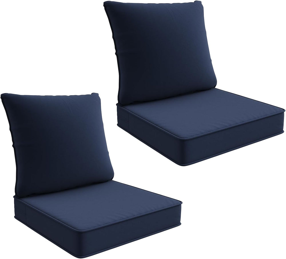 Garvee Outdoor Chair Cushion Set 24x22 Inch High Elasticity Water-Resistant