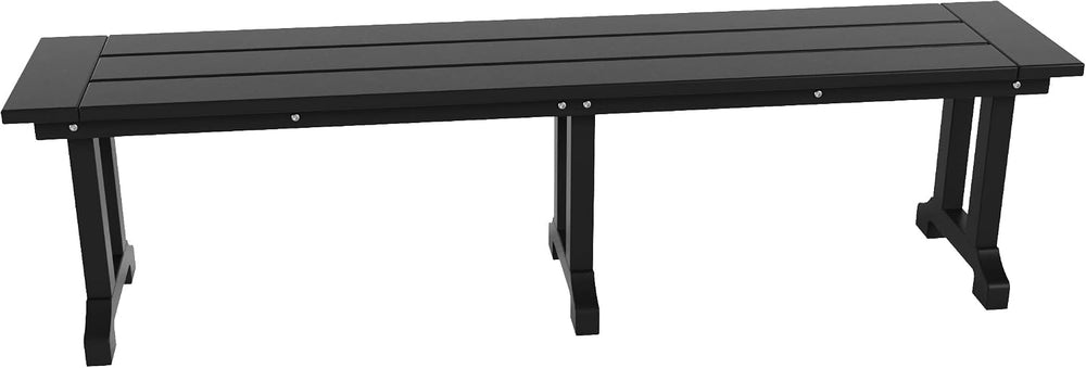 Malibu 65" Outdoor Dining Bench, All Weather Resistant Poly Lumber Patio...