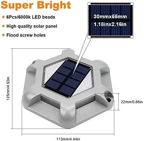 VOLISUN Solar Dock Driveway Deck Outdoor Pathway LED Lights, 12-Pack