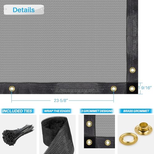 Patio Paradise 4' x 30' Gray Privacy Fence Screen Heavy Duty Fence Co...