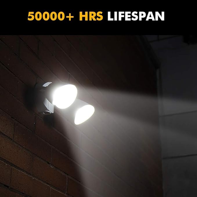 LUTEC 6222W-D2D 3500 Lumen 32 Watt Dusk to Dawn Dual-Head Flood Light Outdoor...