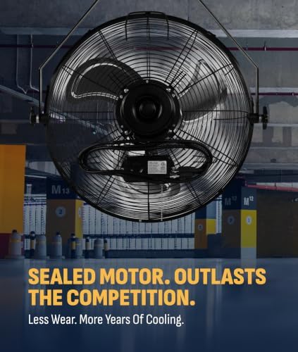 NewAir 18" Wall Mount Fan, Heavy Duty Industrial Shop and Garage Fan